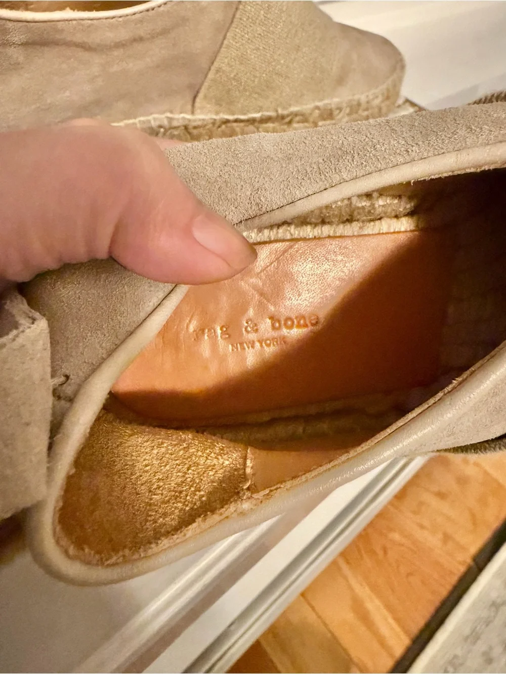 rag & bone Nina‎ Suede Espadrilles Womens Size 36 Beige Slip On Flats Shoes